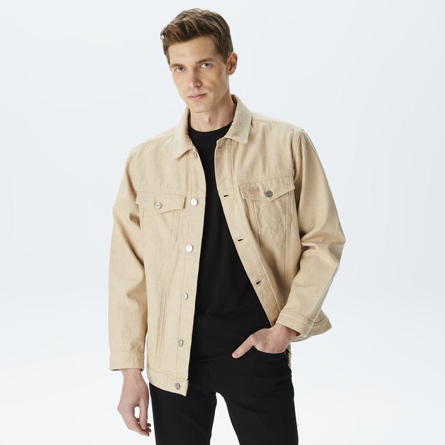  Erkek Gömlek Yaka Bej Ceket