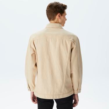  Erkek Gömlek Yaka Bej Ceket