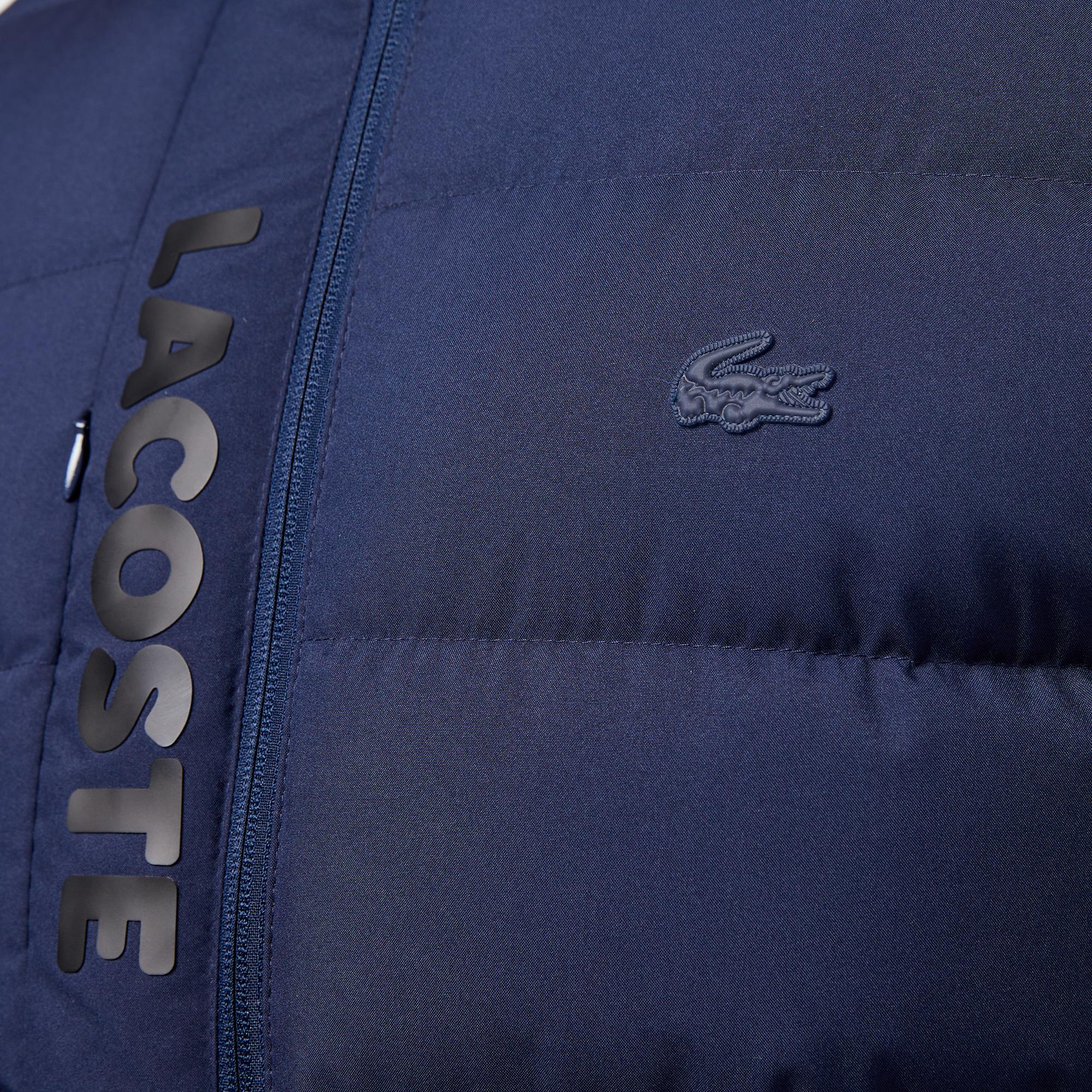 Erkek Regular Fit Kapüşonlu Lacivert Şişme Mont