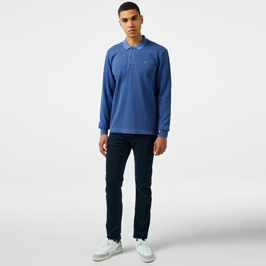  Erkek Relaxed Fit Uzun Kollu Lacivert Polo