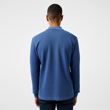  Erkek Relaxed Fit Uzun Kollu Lacivert Polo