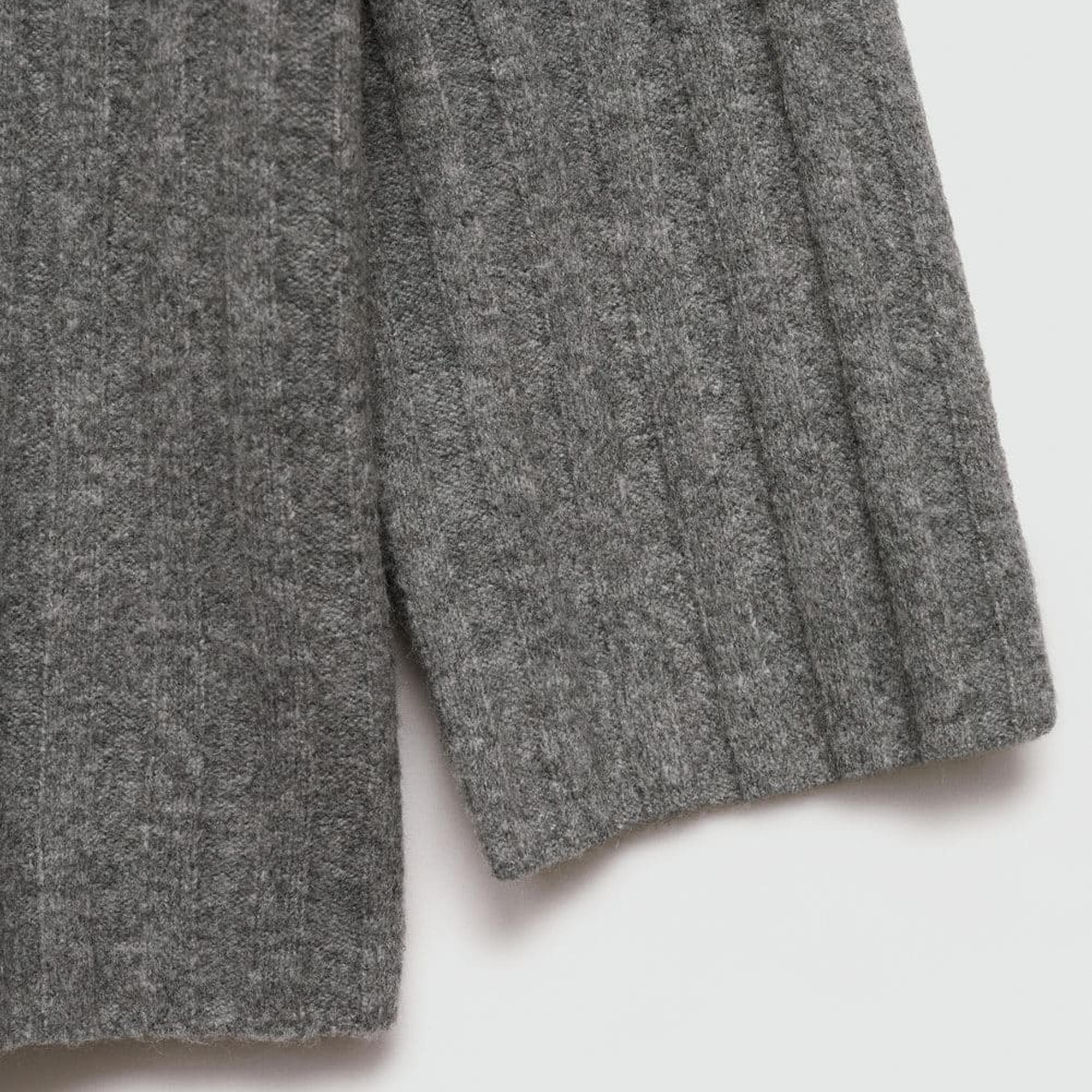 Mango Kadın Ribana Triko Kazak Orta Kırçıllı Gri