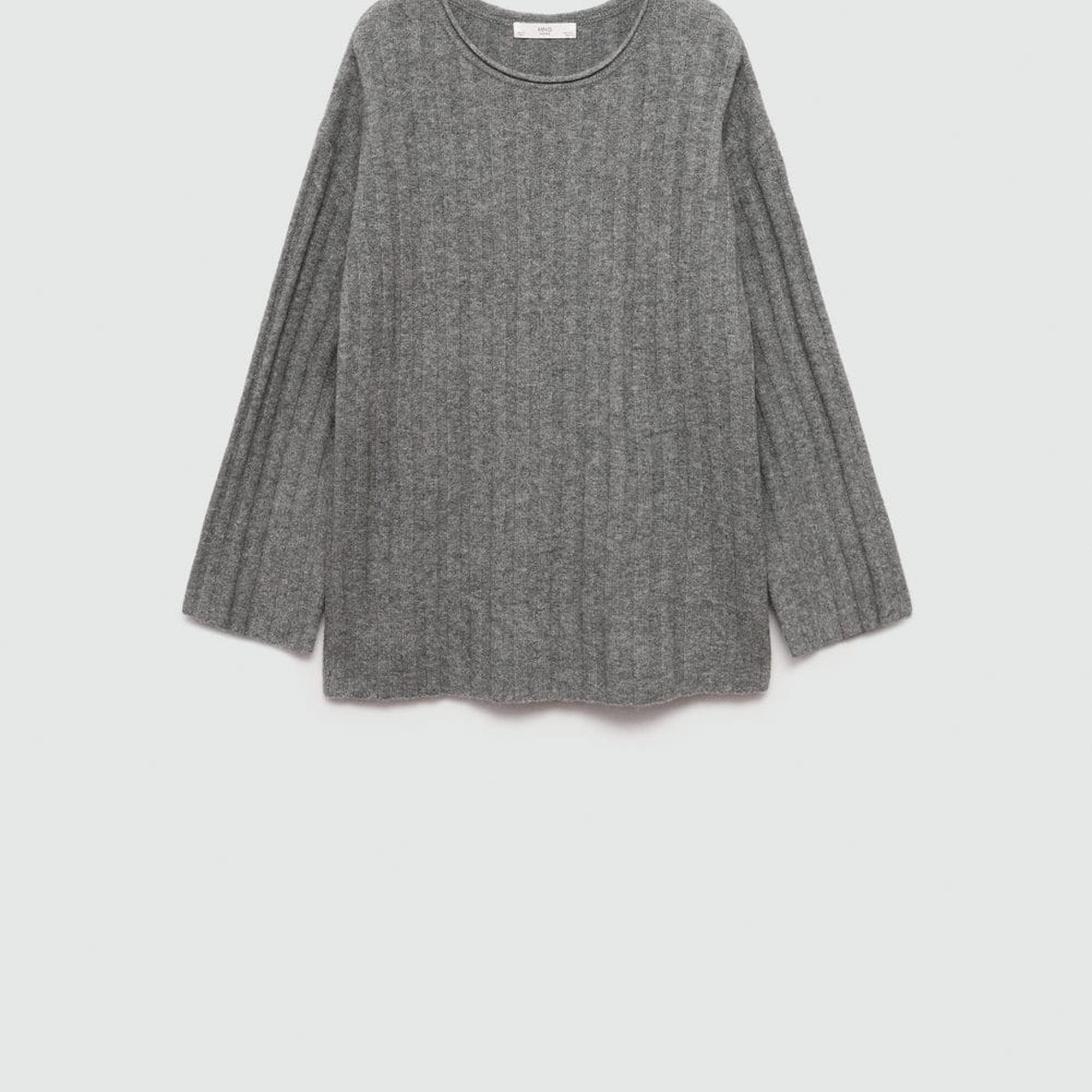 Mango Kadın Ribana Triko Kazak Orta Kırçıllı Gri