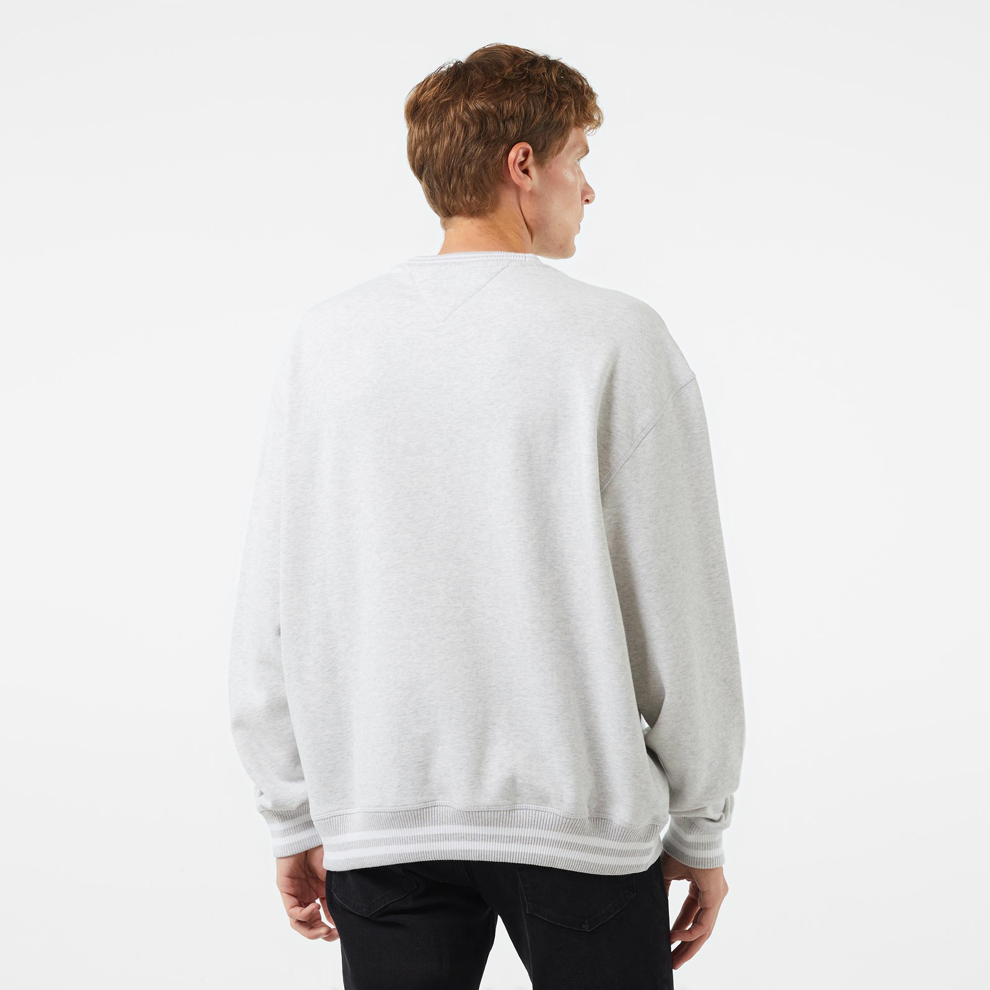 Tommy Jeans Archive Games Team Usa Crew Erkek Gri Sweatshirt