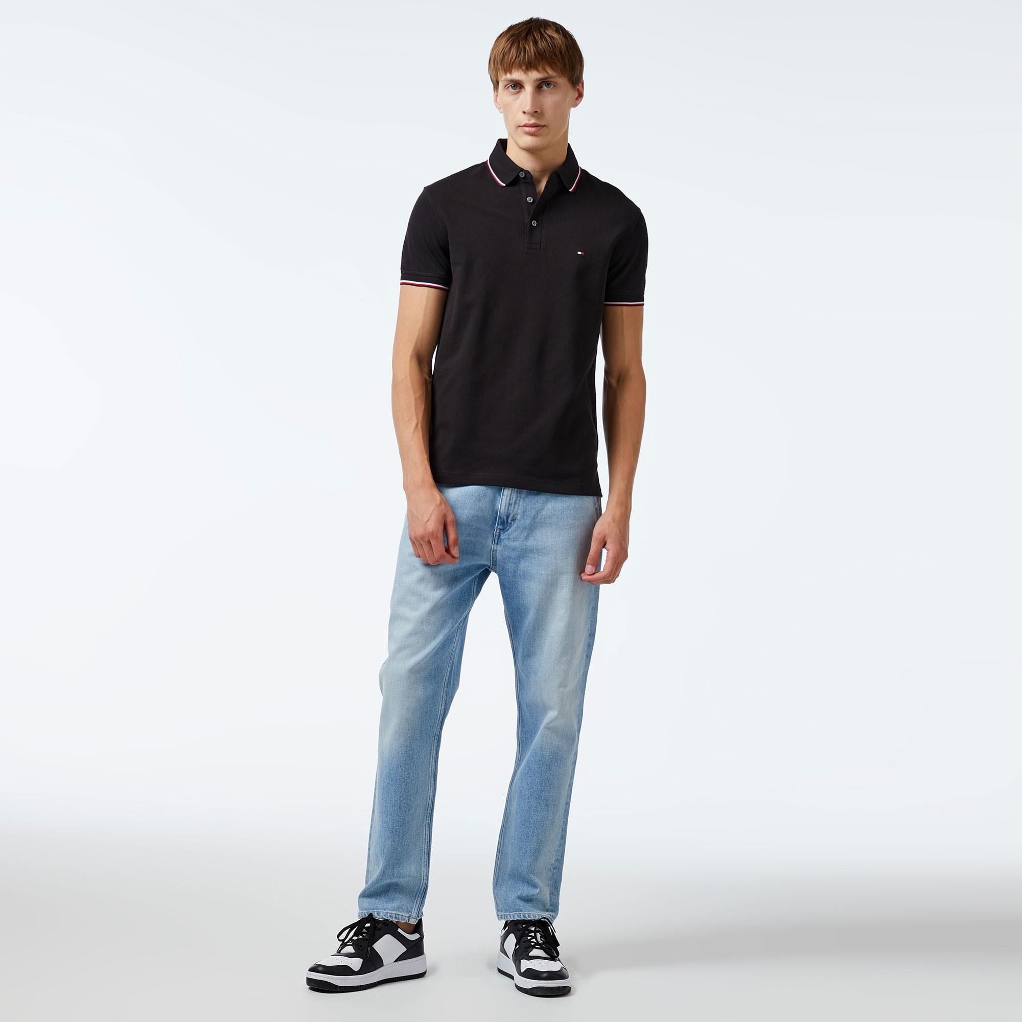 Tommy Hilfiger Kısa Kollu Erkek Siyah Polo