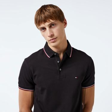  Tommy Hilfiger Kısa Kollu Erkek Siyah Polo