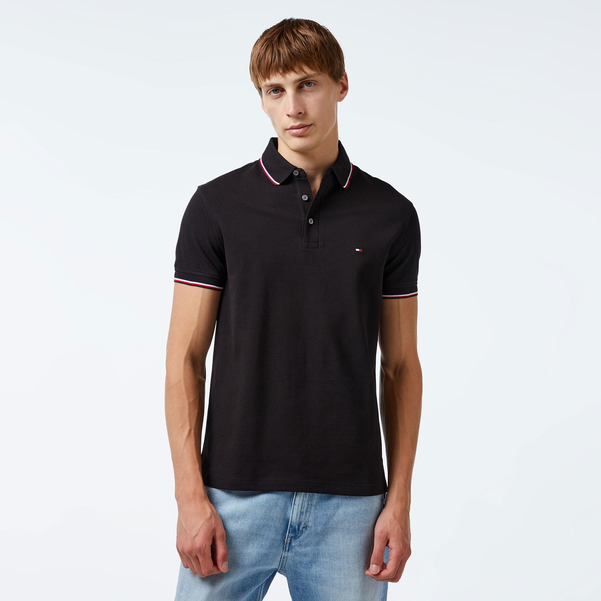 Tommy Hilfiger Kısa Kollu Erkek Siyah Polo