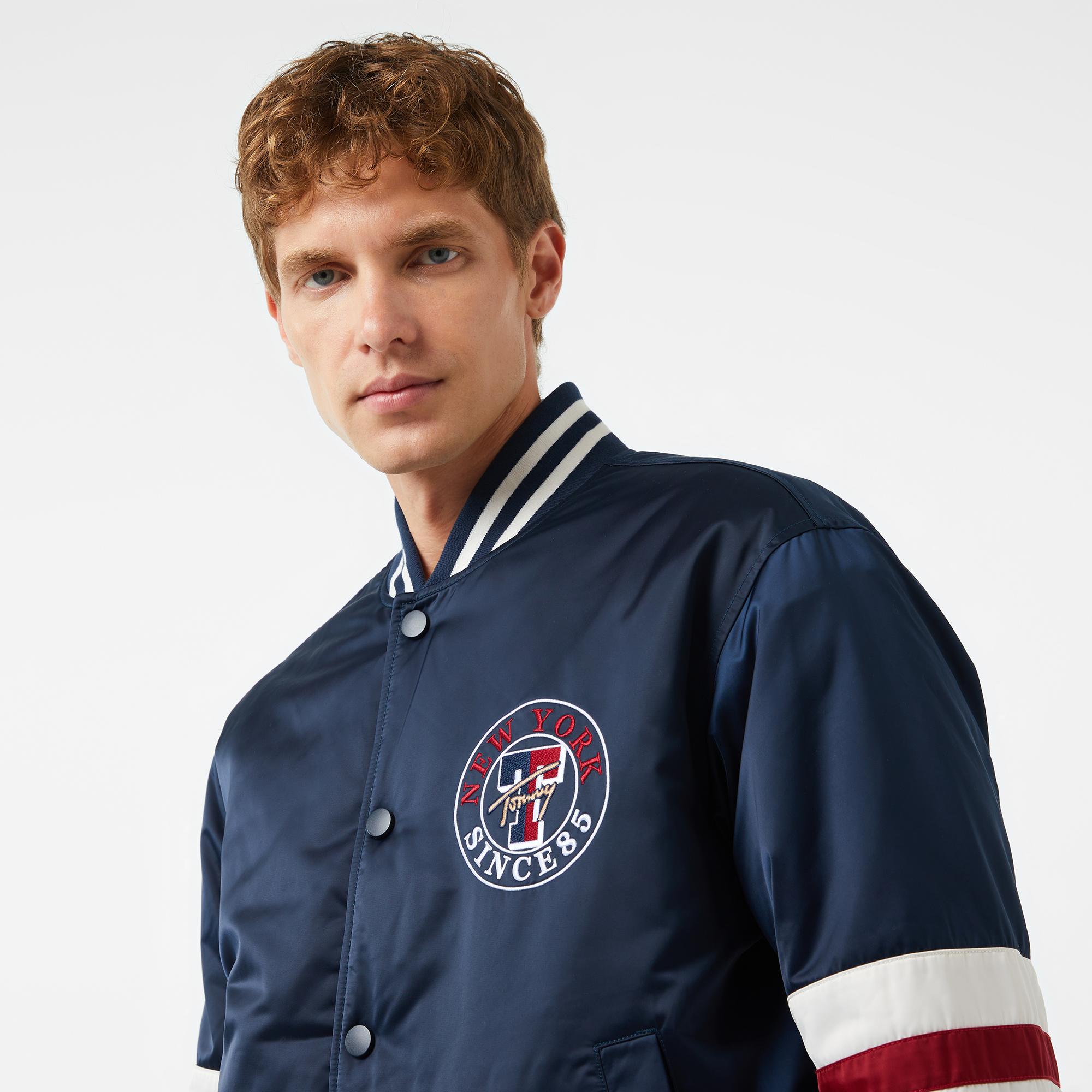 Tommy Hilfiger Jeans Varsity Explorer Erkek Lacivert Bomber Ceket