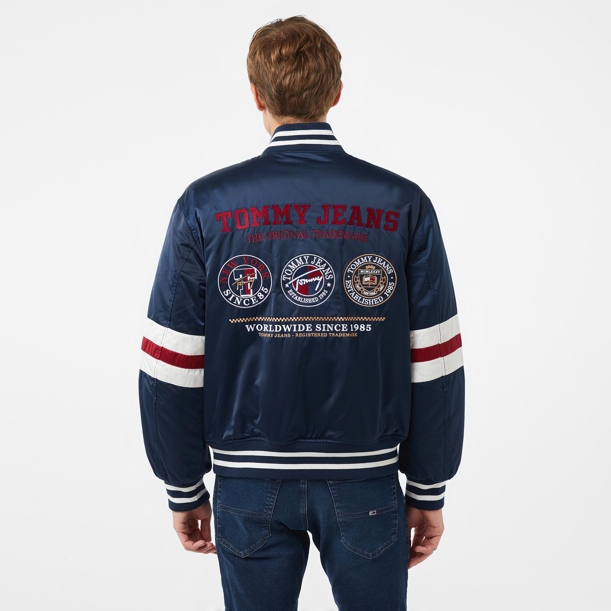 Tommy Hilfiger Jeans Varsity Explorer Erkek Lacivert Bomber Ceket