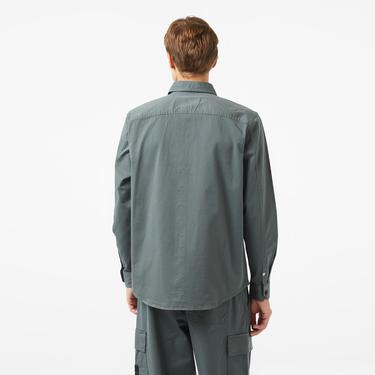  Calvin Klein Jeans Monologo Badge Relaxed Erkek Gri Gömlek