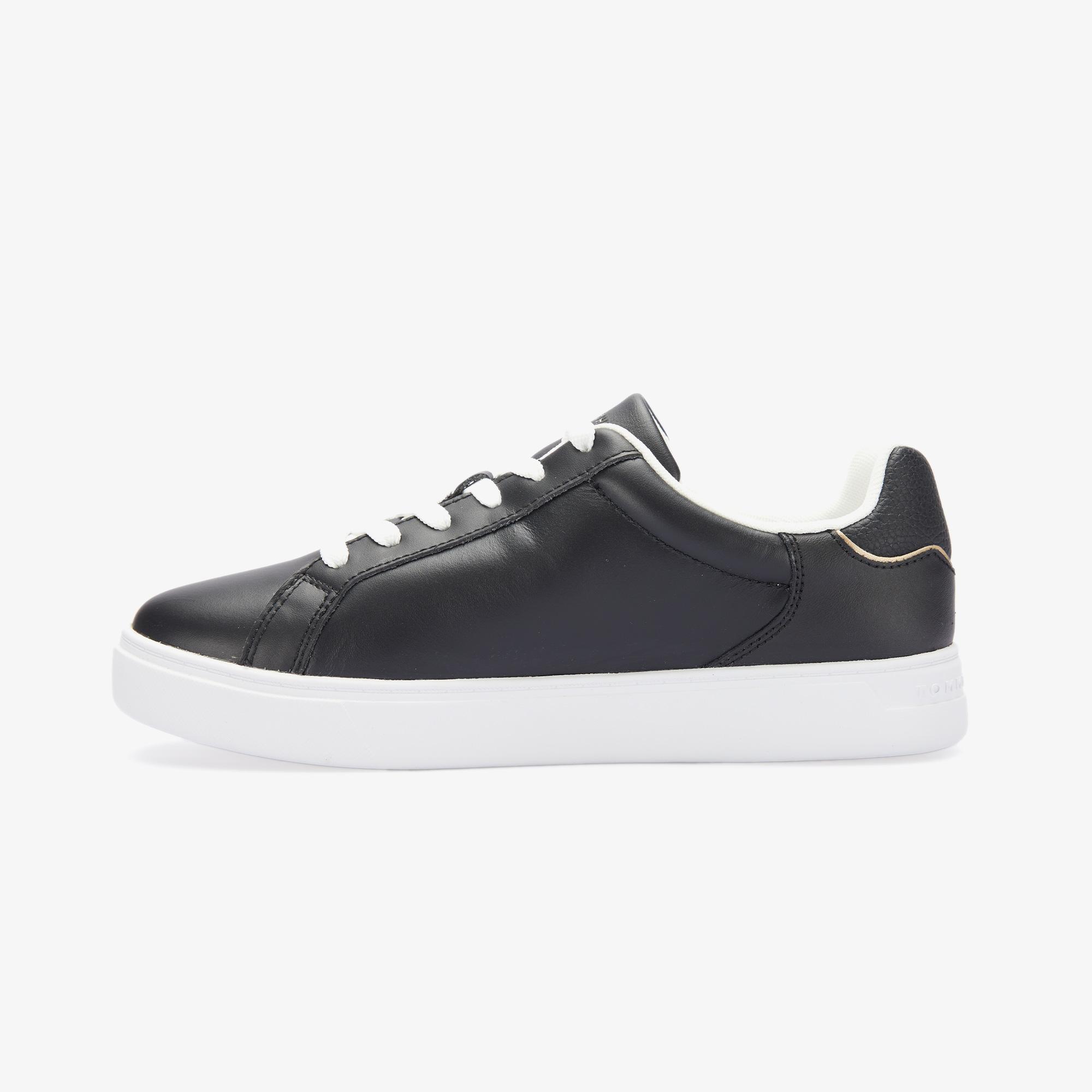 Tommy Hilfiger Essential Court Sneaker Kadın Siyah Spor Ayakkabı