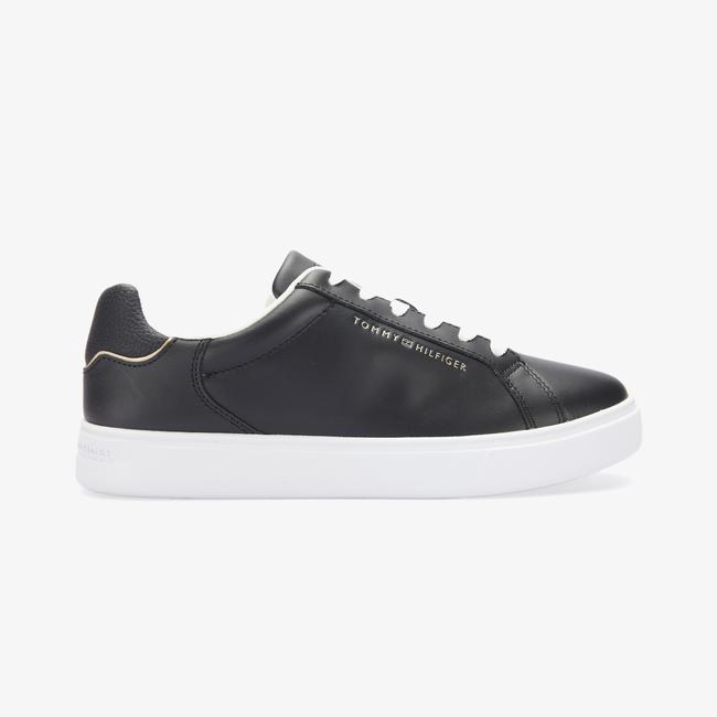  Tommy Hilfiger Essential Court Sneaker Kadın Siyah Spor Ayakkabı