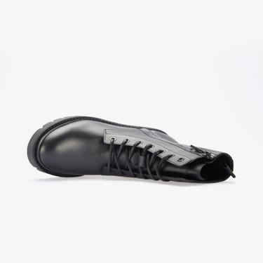  Calvin Klein Jeans Combat Mıd Laceup Boot Zip Kadın Siyah Yağmur Botu