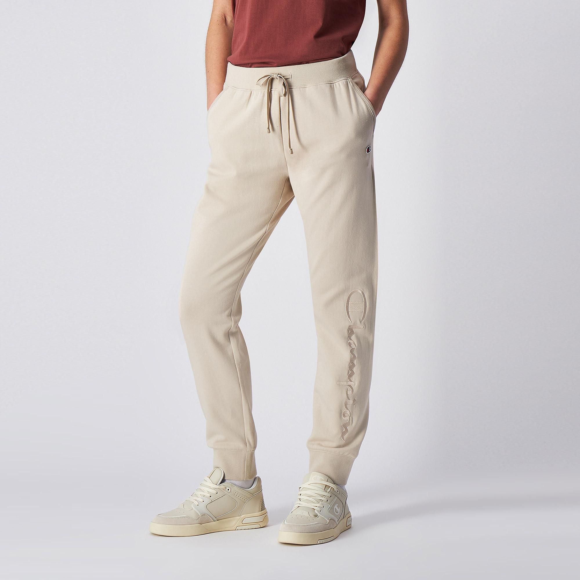 Champion Slim Fit Fleece Jogger Kadın Bej Eşofman Altı