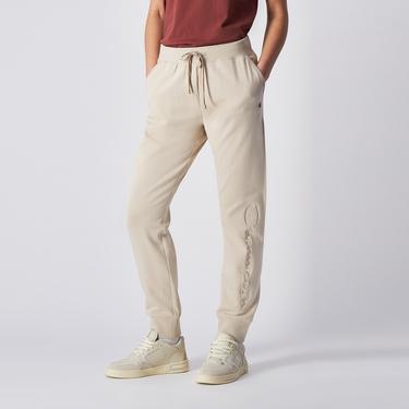  Champion Slim Fit Fleece Jogger Kadın Bej Eşofman Altı