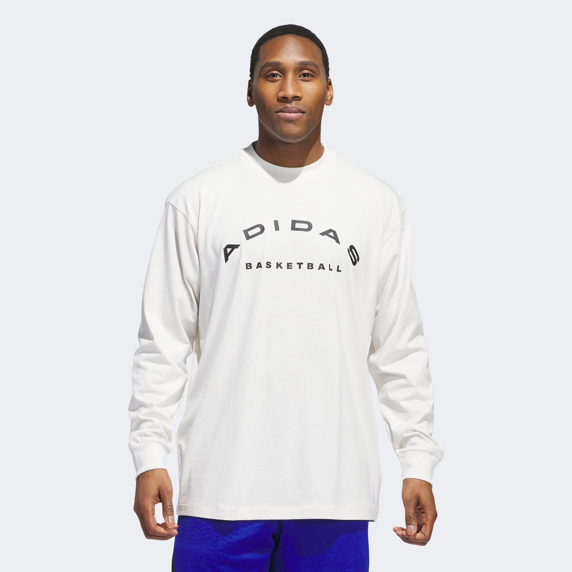 adidas Select Long Sleeve Erkek Beyaz T-Shirt