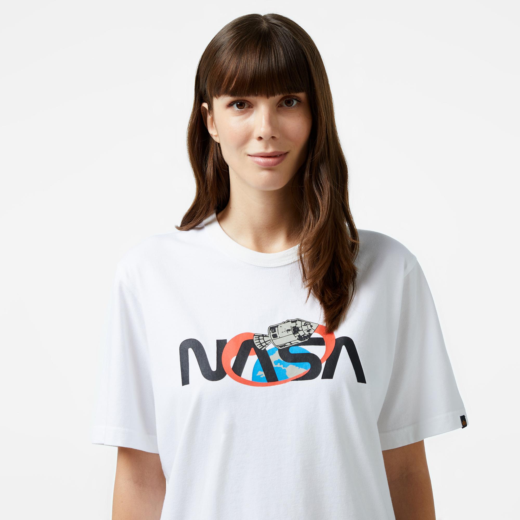 Alpha Industries  Nasa Space Unisex Beyaz T-Shirt
