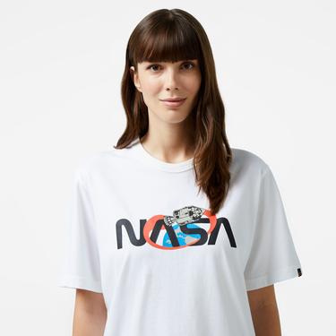  Alpha Industries  Nasa Space Unisex Beyaz T-Shirt