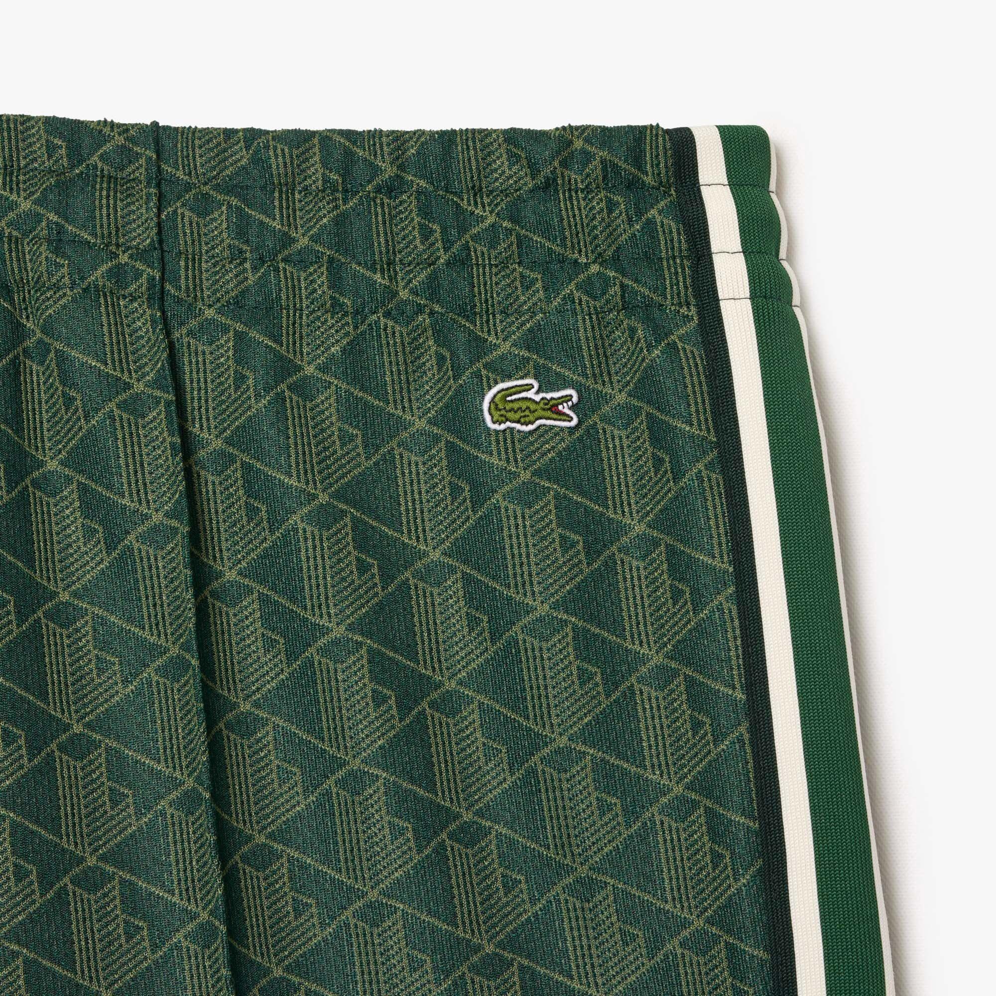 Kadın Flare Fit Monogram Koyu Yeşil Eşofman Altı