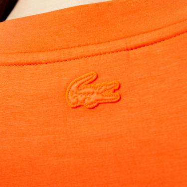  Kadın Oversize Fit Bisiklet Yaka Baskılı Turuncu Sweatshirt