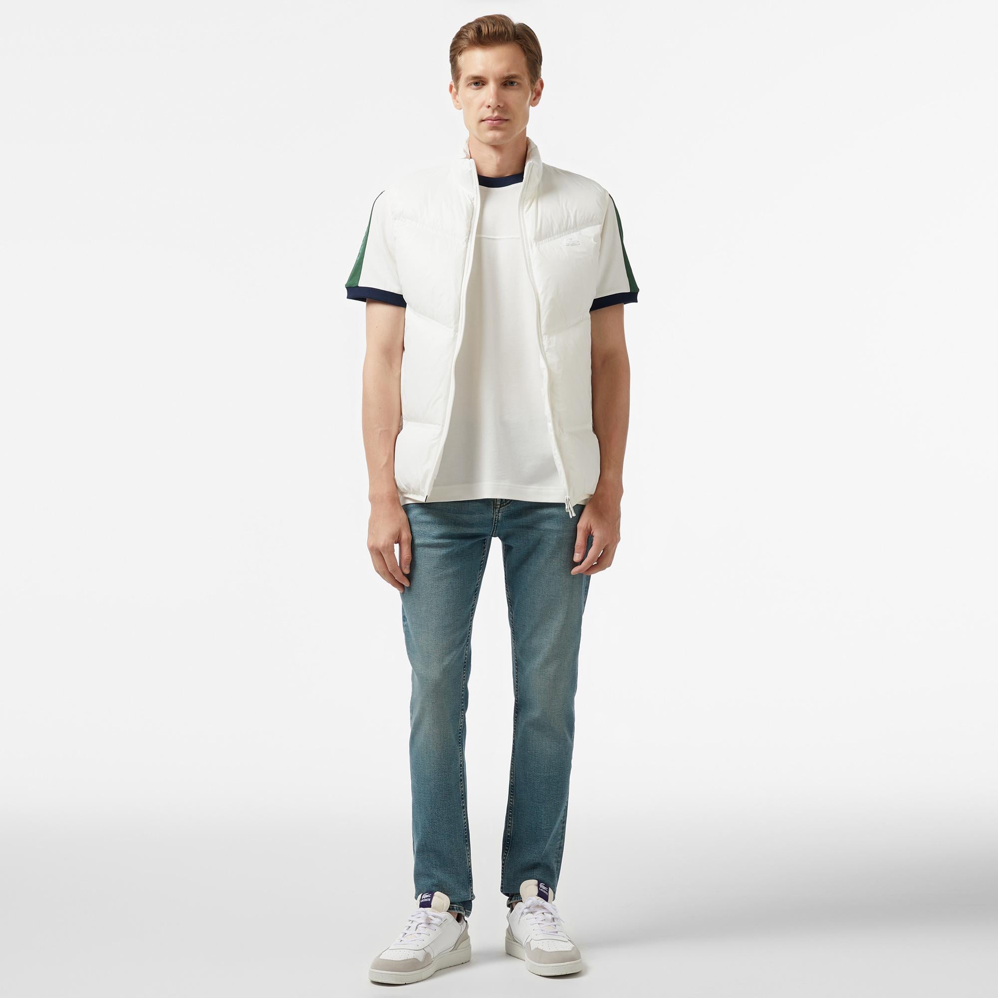 Erkek Dik Yaka Beyaz Yelek