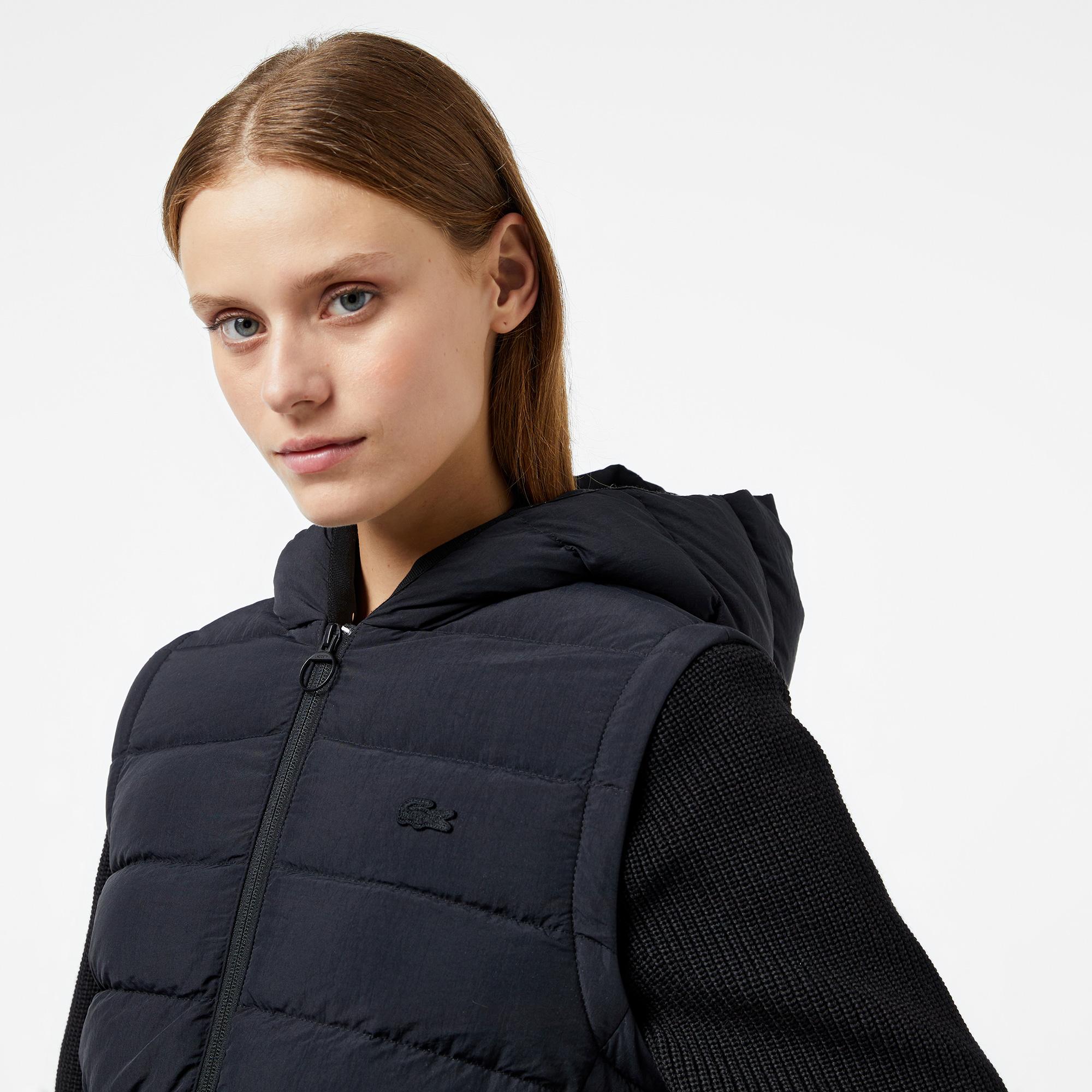 Kadın Regular Fit Kapüşonlu Siyah Mont