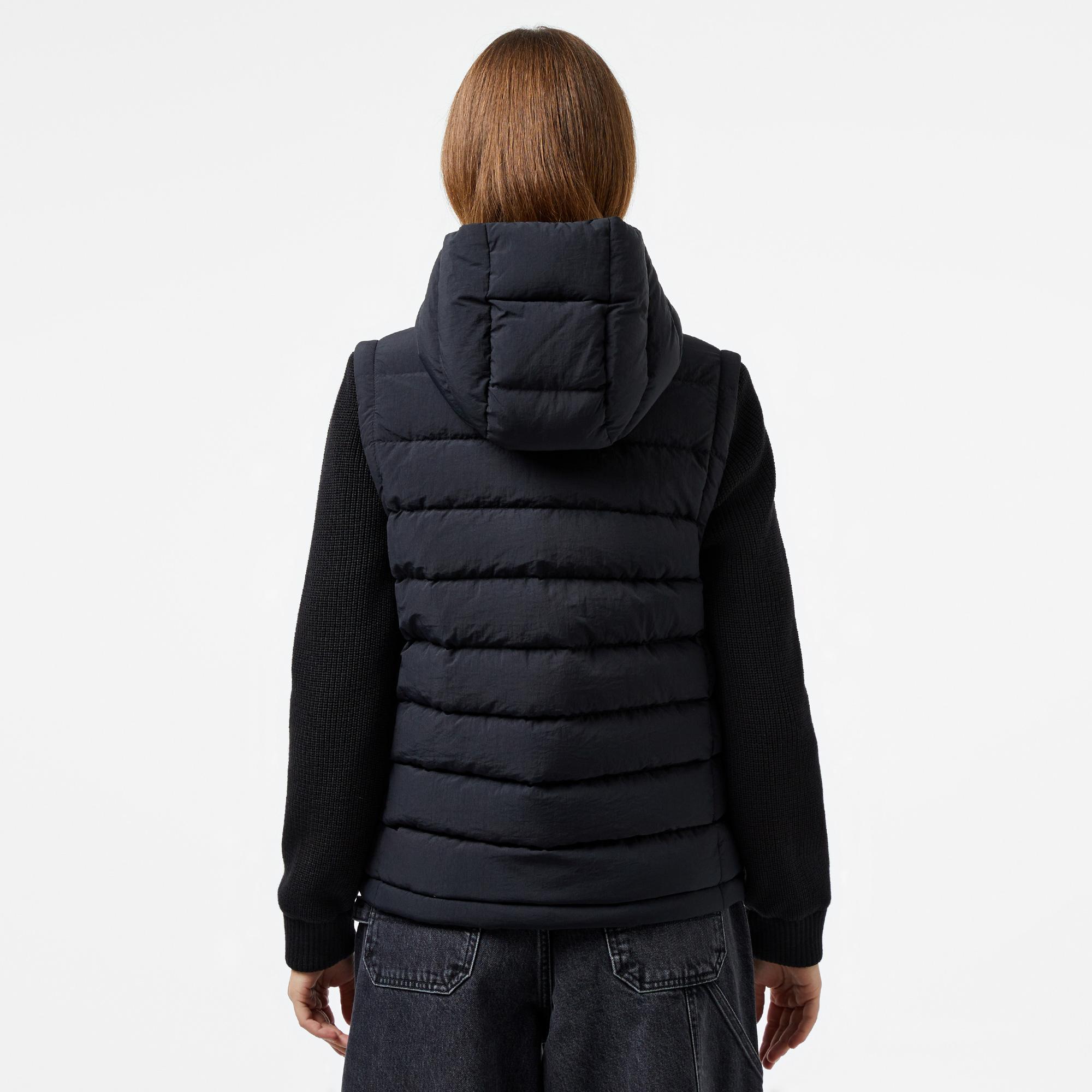 Kadın Regular Fit Kapüşonlu Siyah Mont