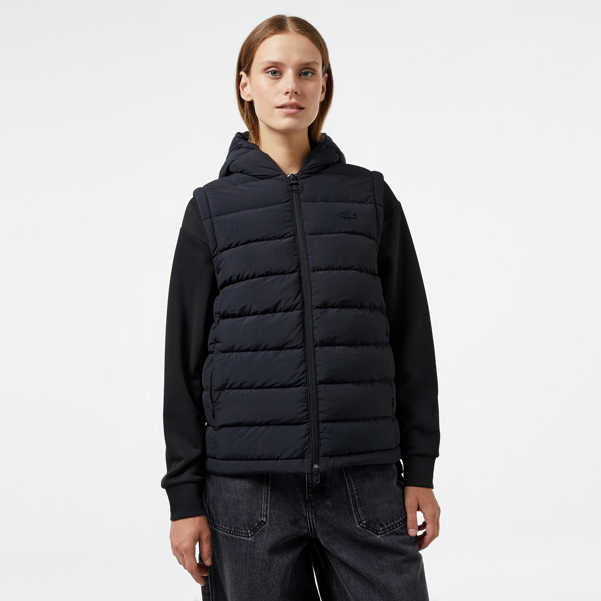 Kadın Regular Fit Kapüşonlu Siyah Mont