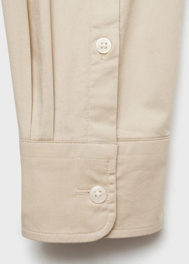  Mango Erkek Regular Fit Pamuklu Gömlek Bej