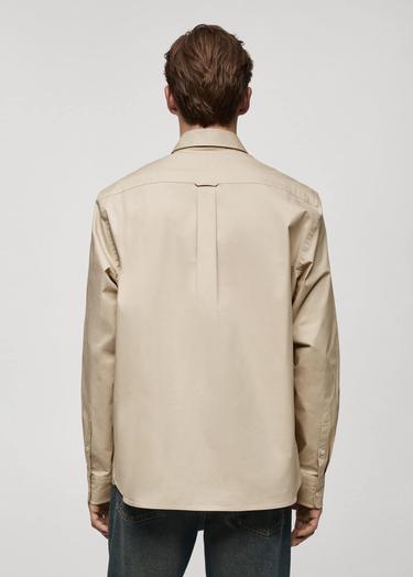  Mango Erkek Regular Fit Pamuklu Gömlek Bej