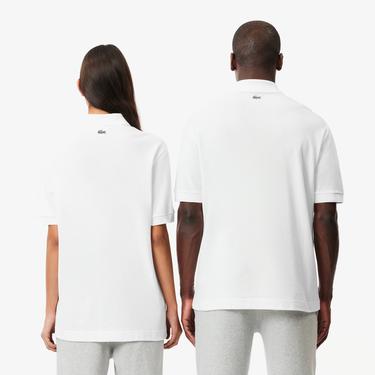  Lacoste Unisex Loose Fit Beyaz Polo