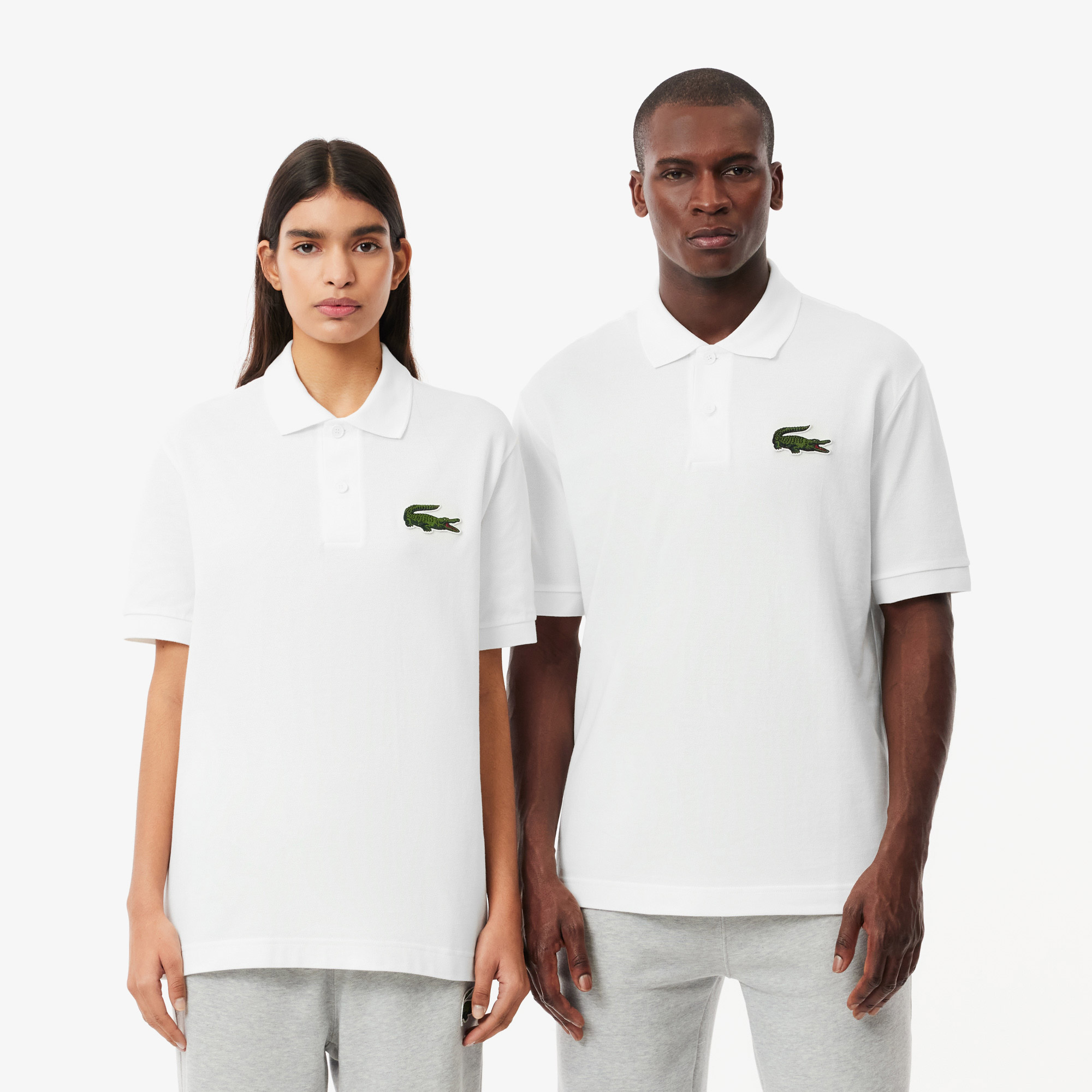 Lacoste Unisex Loose Fit Beyaz Polo