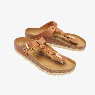  Birkenstock Gizeh Leoi Braided Kadın Kahverengi Terlik