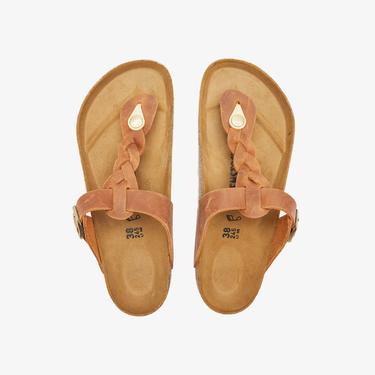  Birkenstock Gizeh Leoi Braided Kadın Kahverengi Terlik