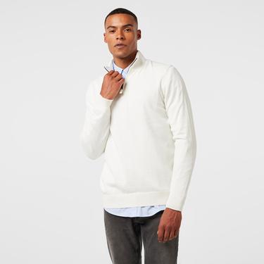  Nautica Erkek Beyaz Standart Fit Dik Yakalı Triko