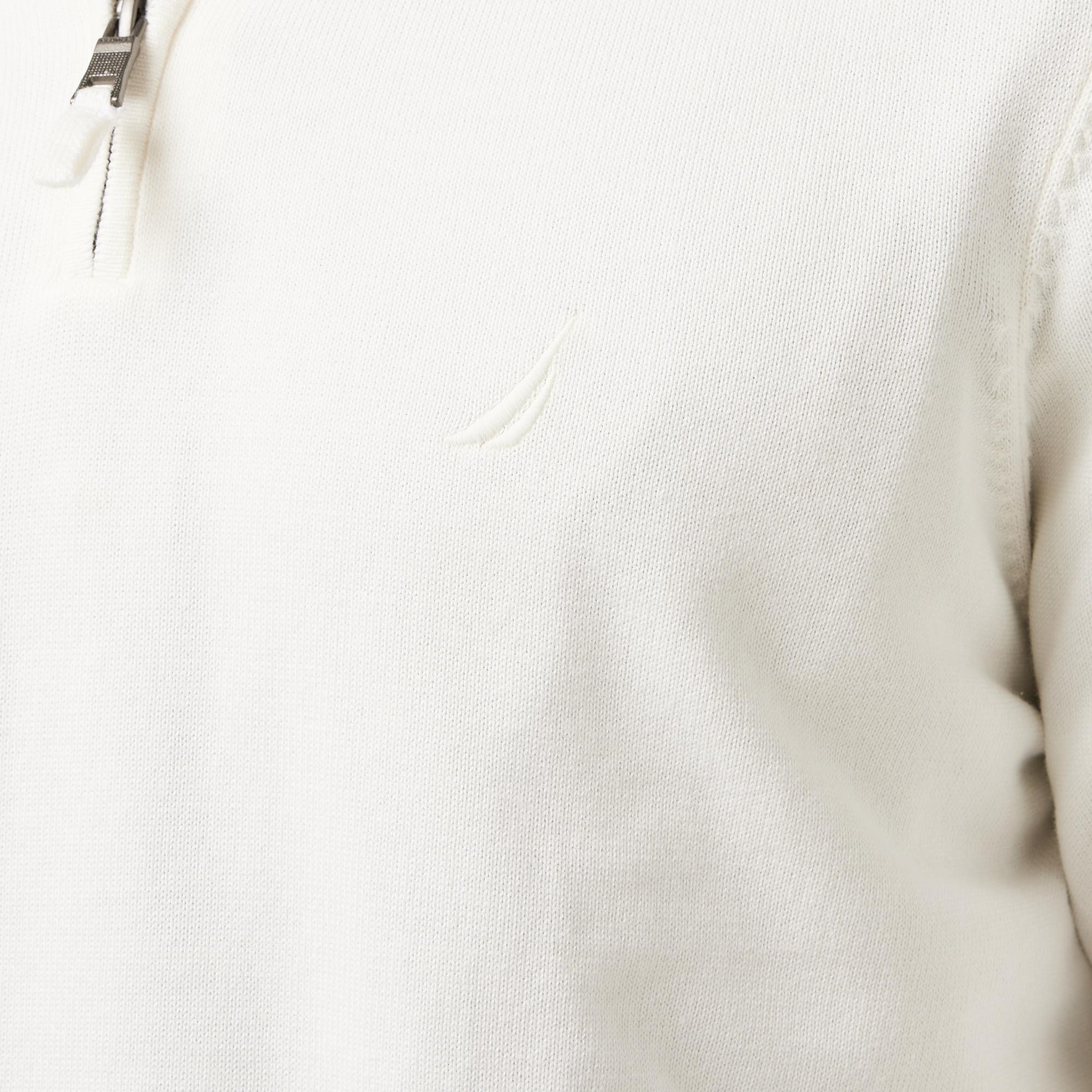 Nautica Erkek Beyaz Standart Fit Dik Yakalı Triko