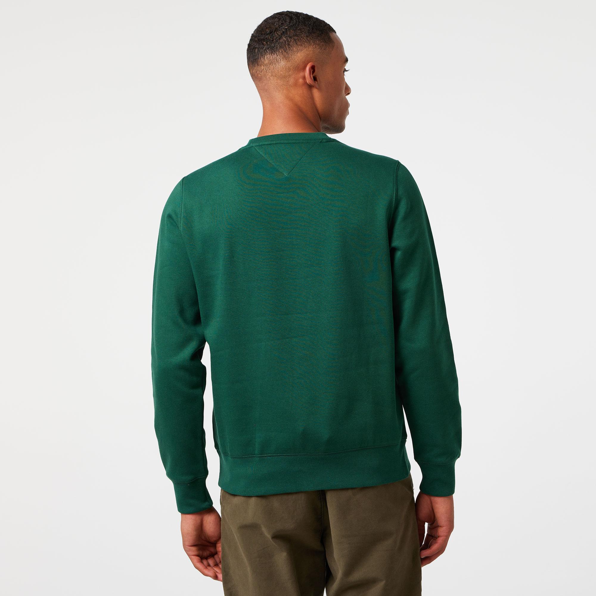 Tommy Hilfiger Logo Erkek Yeşil Sweatshirt