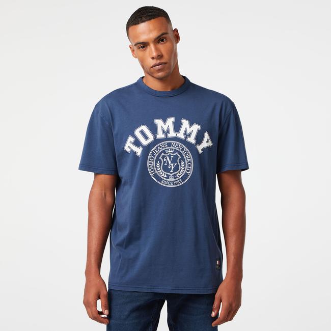  Tommy Hilfiger Jeans Vintage Arch Tommy Erkek Lacivert T-Shirt