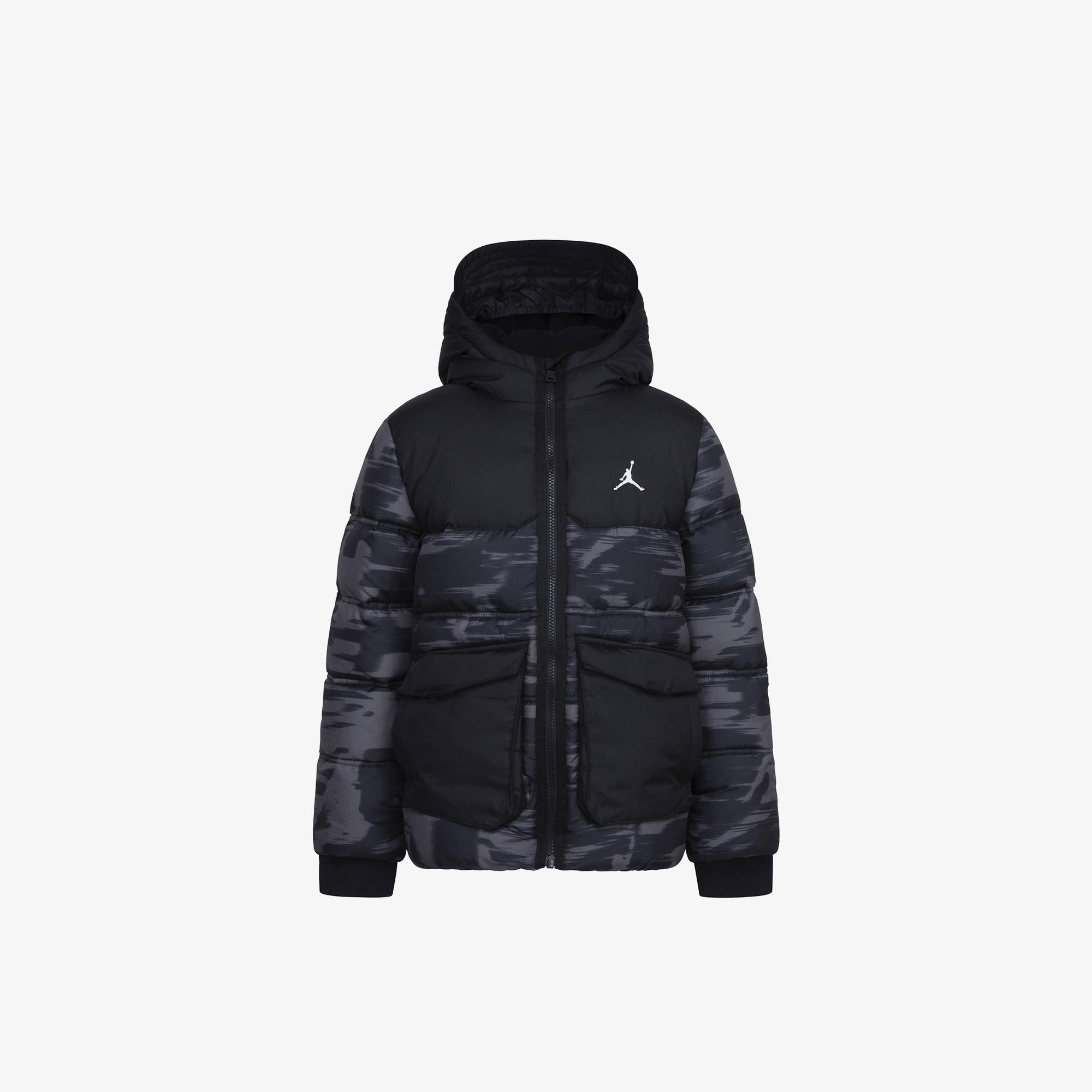 Jordan Jdb Faux Down Çocuk Antrasit/Siyah Kapüşonlu Mont