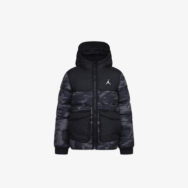  Jordan Jdb Faux Down Çocuk Antrasit/Siyah Kapüşonlu Mont