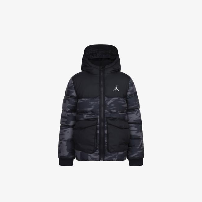  Jordan Jdb Faux Down Çocuk Antrasit/Siyah Kapüşonlu Mont