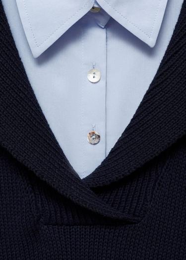  Mango Kadın Kombine Gömlek Kazak Lacivert