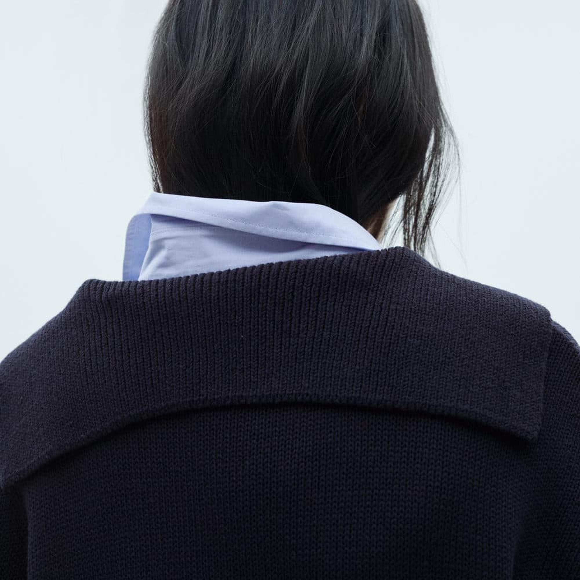 Mango Kadın Kombine Gömlek Kazak Lacivert