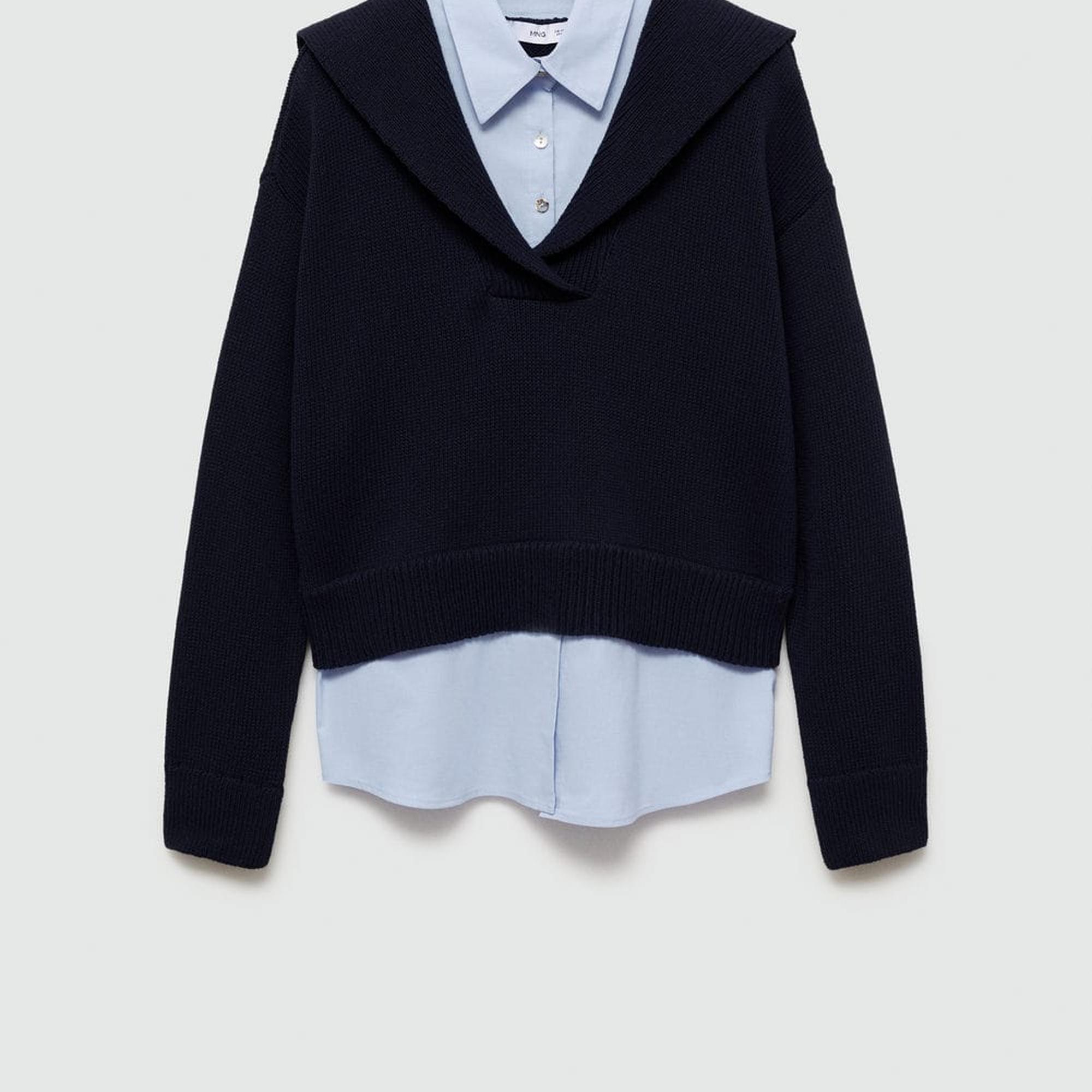 Mango Kadın Kombine Gömlek Kazak Lacivert