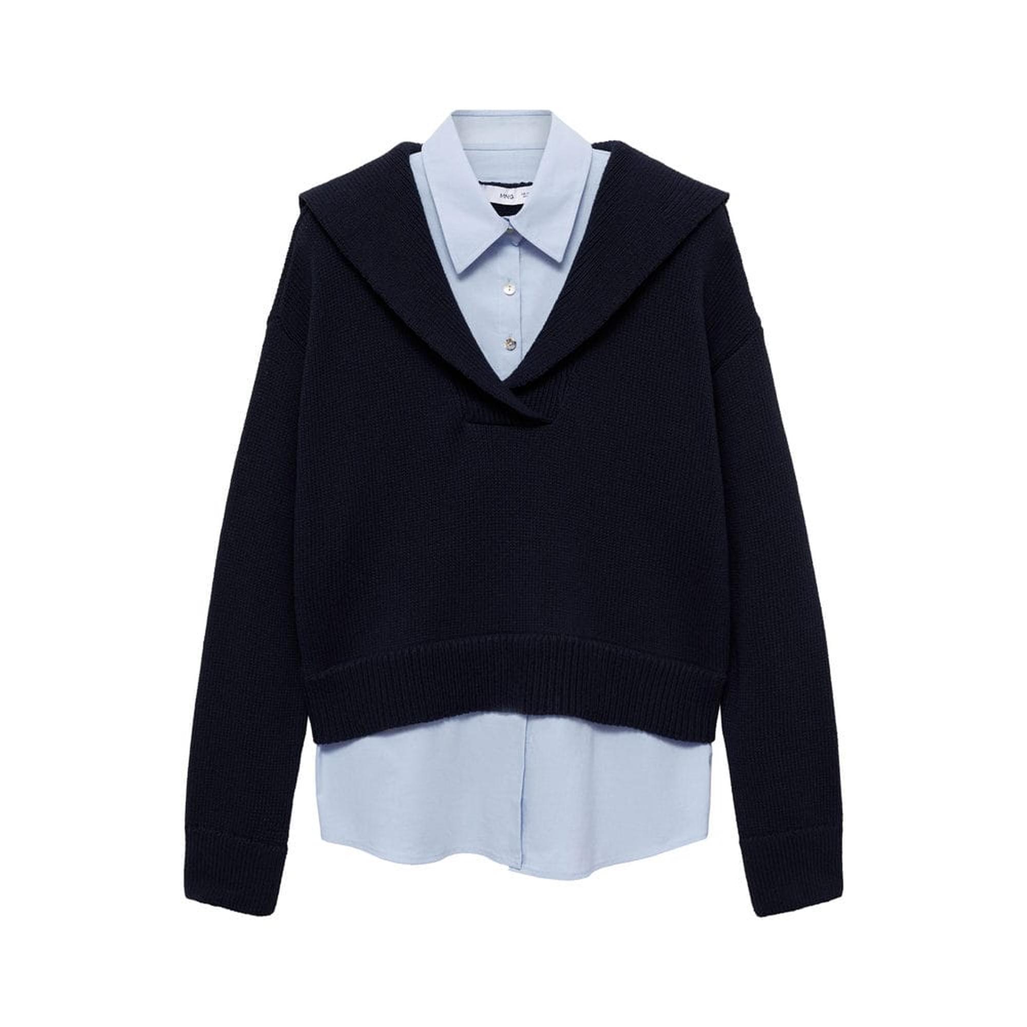 Mango Kadın Kombine Gömlek Kazak Lacivert