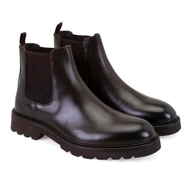  Gaven Kahve Erkek Lastikli Deri Chelsea Bot