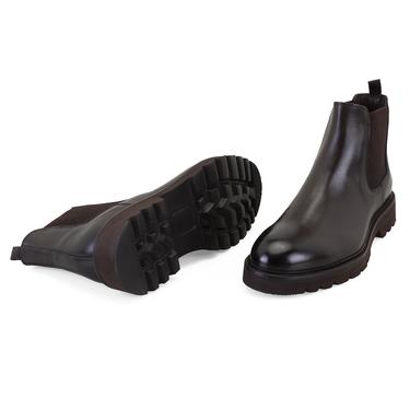  Gaven Kahve Erkek Lastikli Deri Chelsea Bot