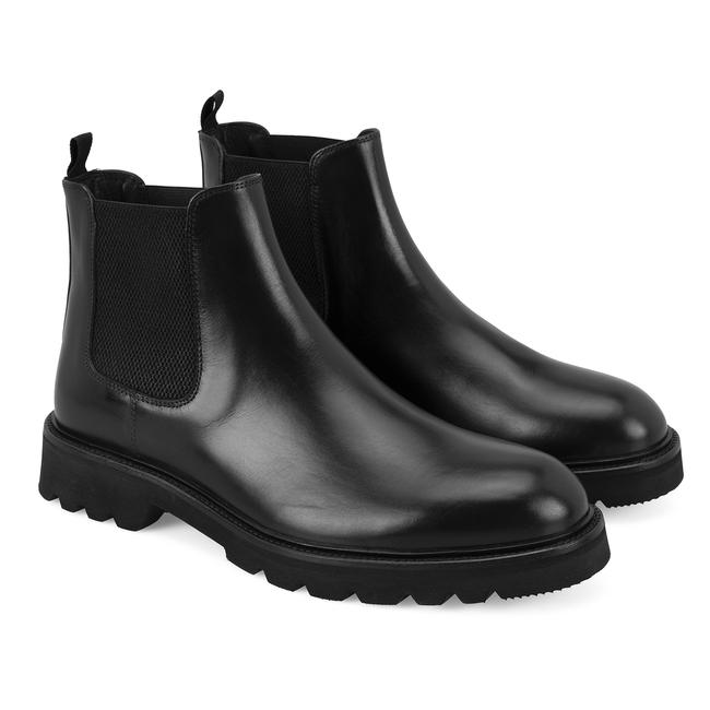  Gage Siyah Erkek Lastikli Deri Chelsea Bot