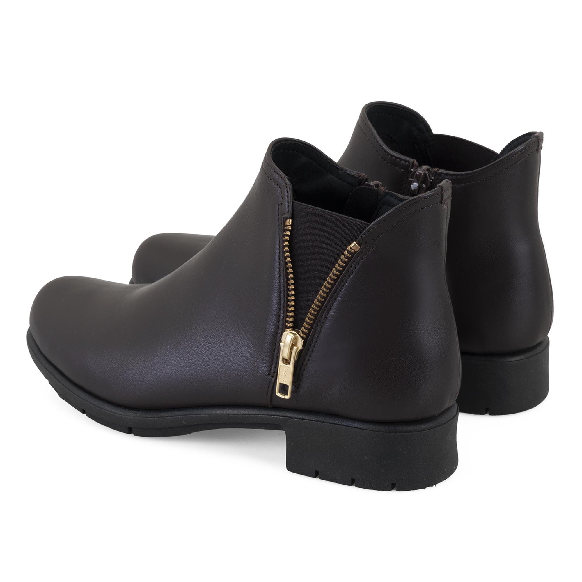 Karlee Kahve Kadın DesaComfort Fermuarlı Deri Bot