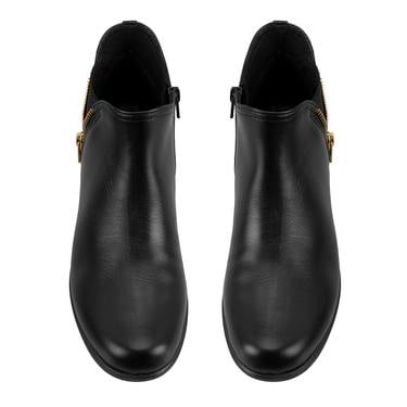  Karlee Siyah Kadın DesaComfort Fermuarlı Deri Bot